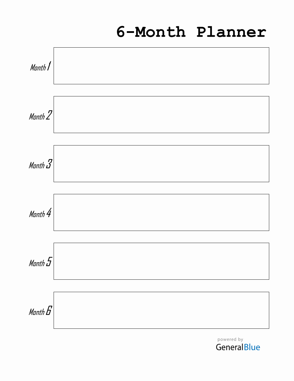 Free 6-Month Planner - Download in Word (Simple)