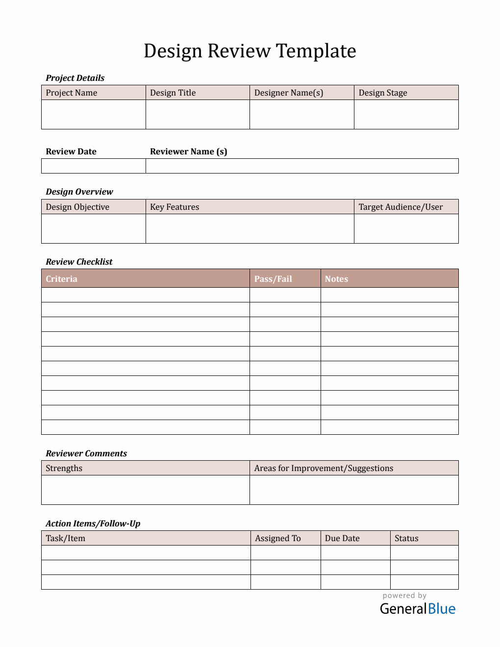  Design Review Template - Free PDF Download