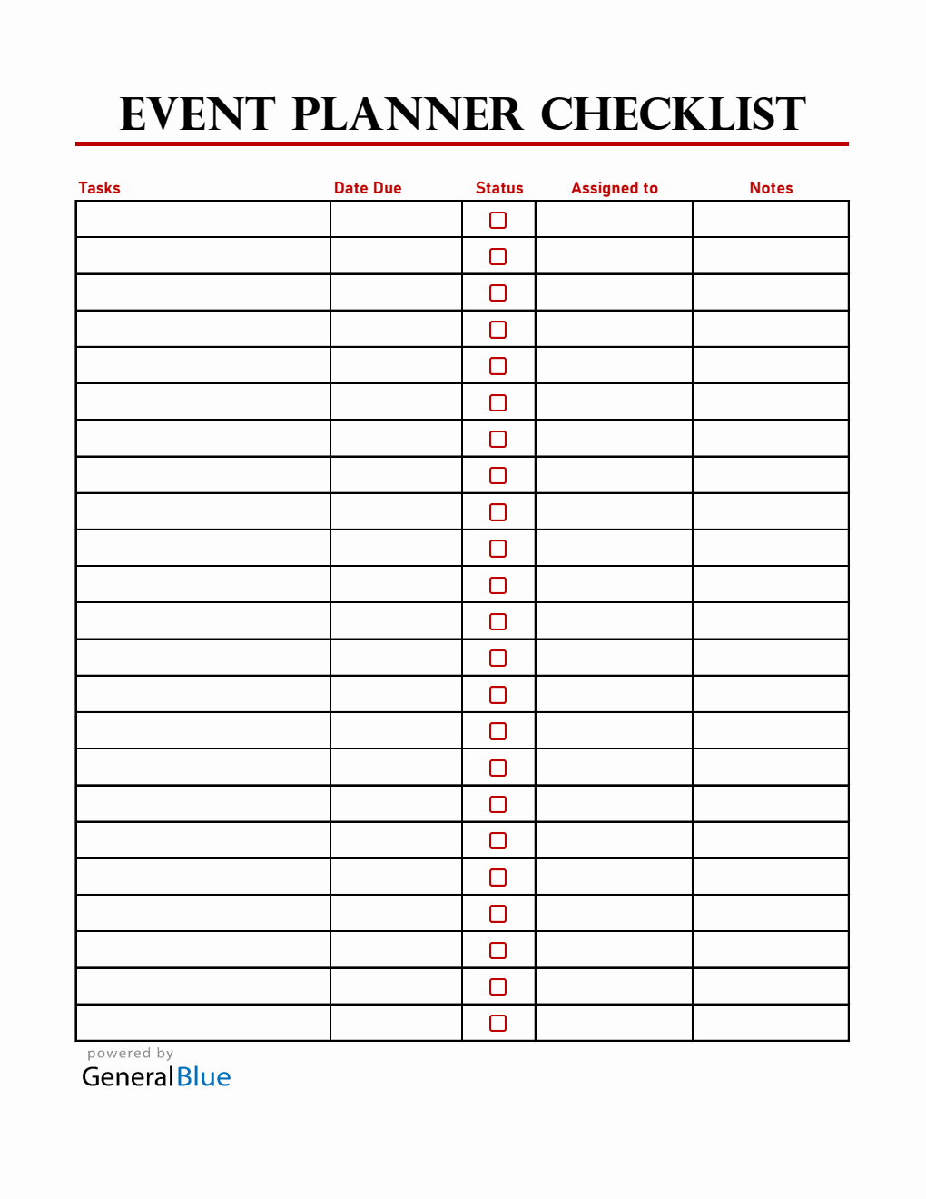 Customizable Event Planning Template - Free Excel Download