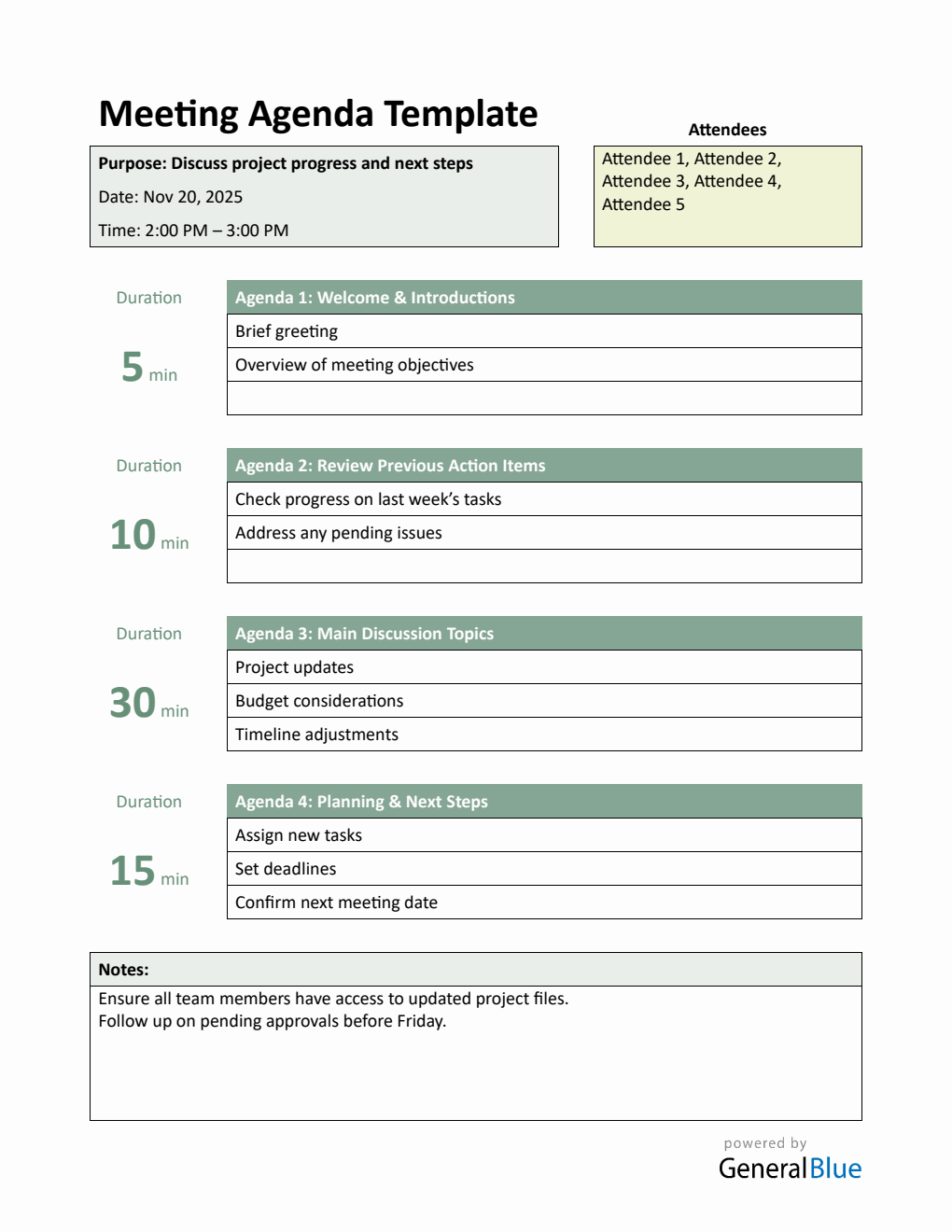Downloadable Meeting Agenda Template | Free to Use in Word Format