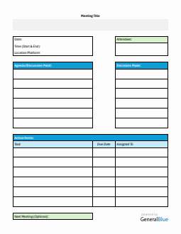 Meeting Minutes Template Customizable in Word