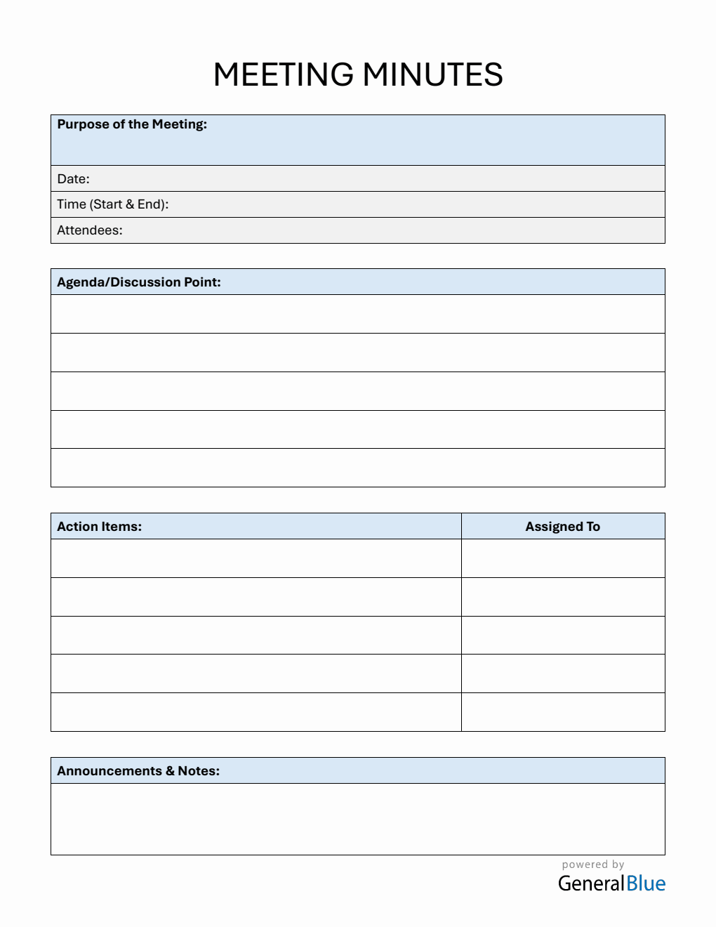Meeting Notes Template | Download in PDF