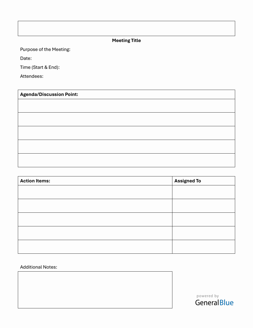 Meeting Notes Template | Print in PDF