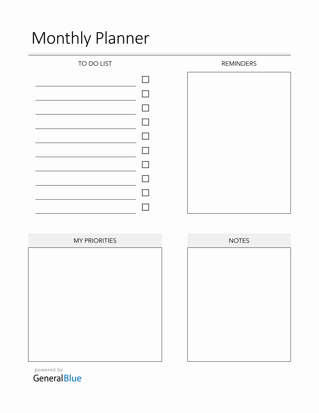 Free Monthly Planner Template Word (Printable)