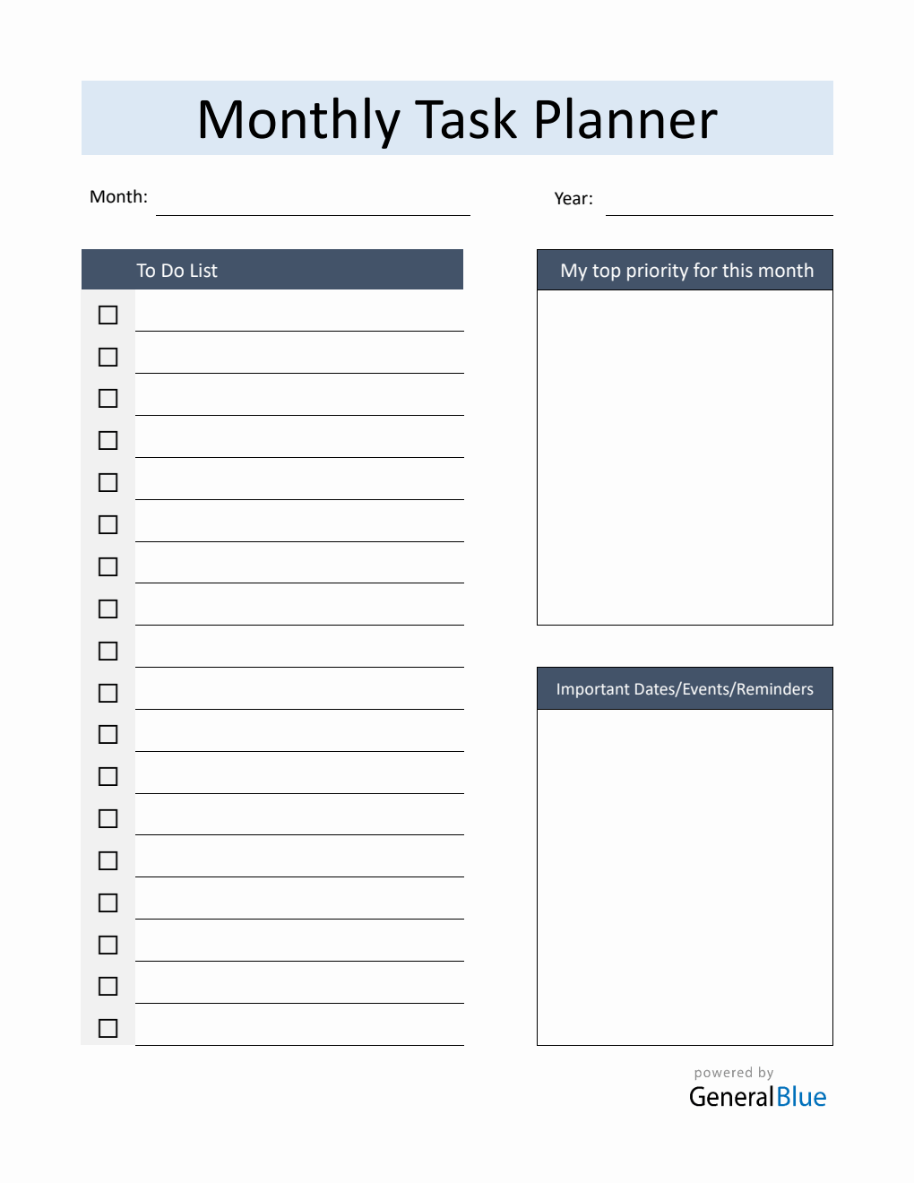 Free Customizable Planner PDF Template