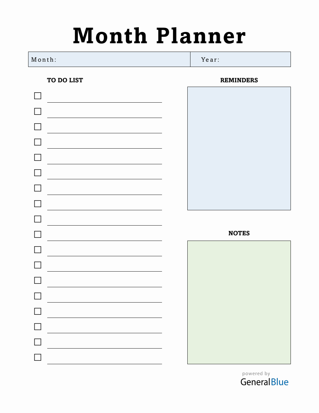 Free Simple Planner PDF Template