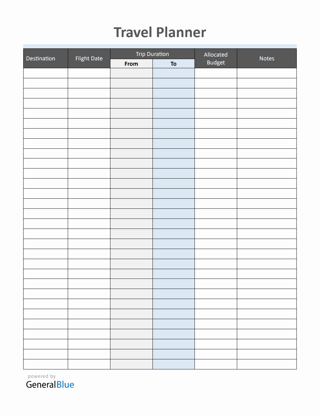 Free Travel Planner Template (Simple & Customizable in Word)