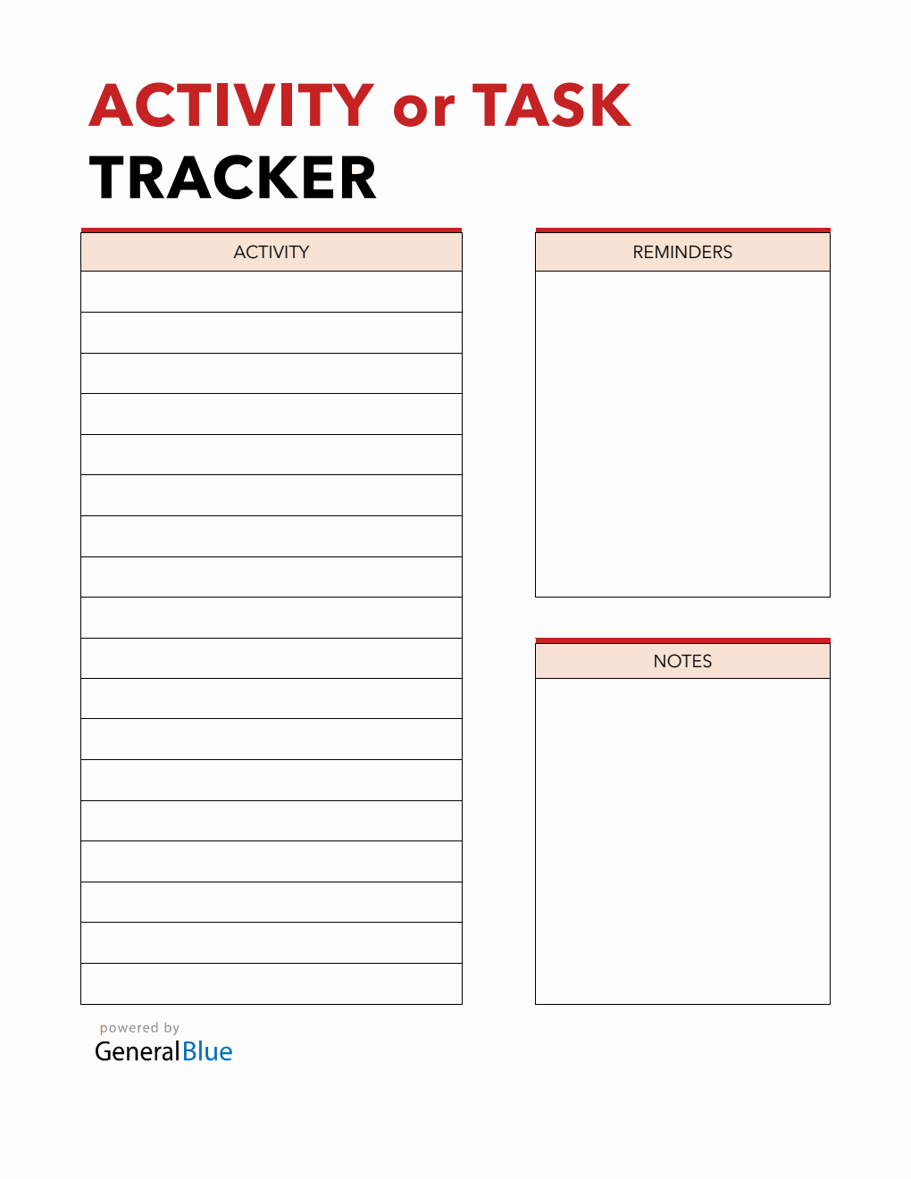  Task and Activity Planner Template in Word