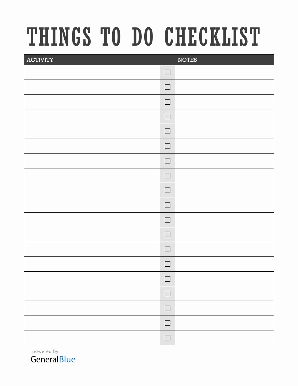 Free PDF To Do List Template - Printable
