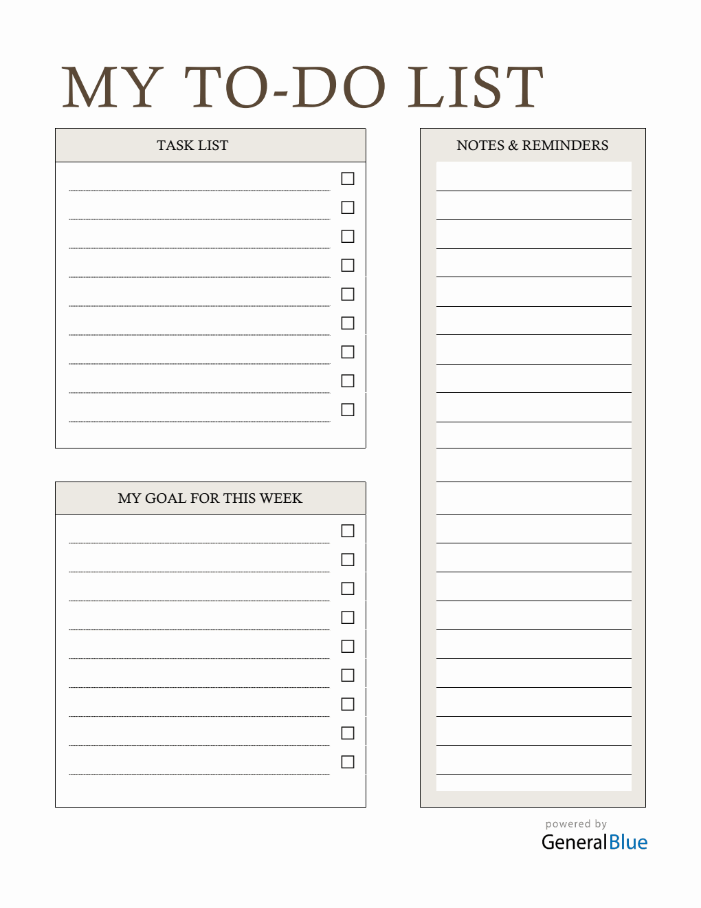 Free PDF To Do List Template - Customizable