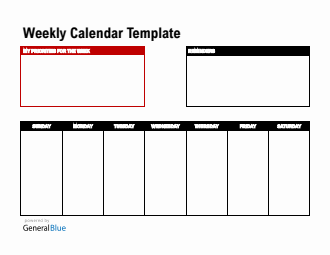 Customizable Weekly Calendar Word