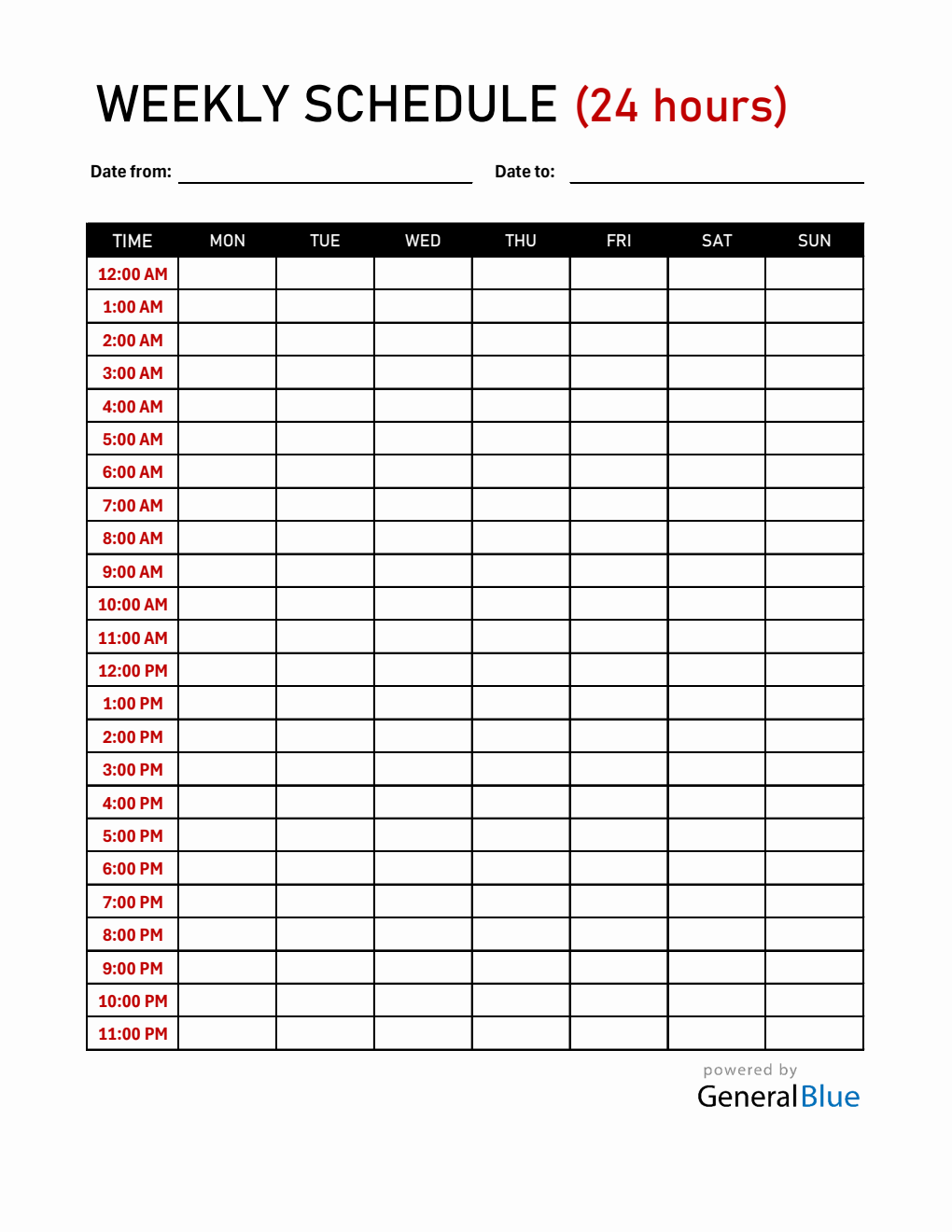 Printable Weekly Schedule Template Excel – Plan Every Hour of Your Week!