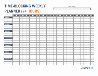 Time Blocking Weekly Planner (Excel Format)