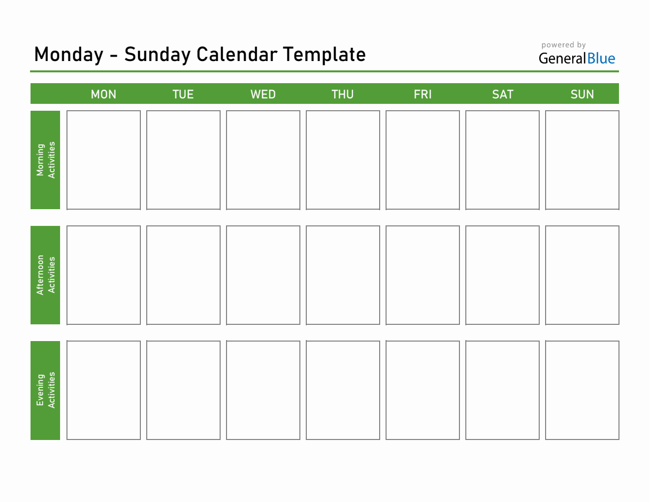 Vertical Weekly Planner in Excel (Editable Layout)