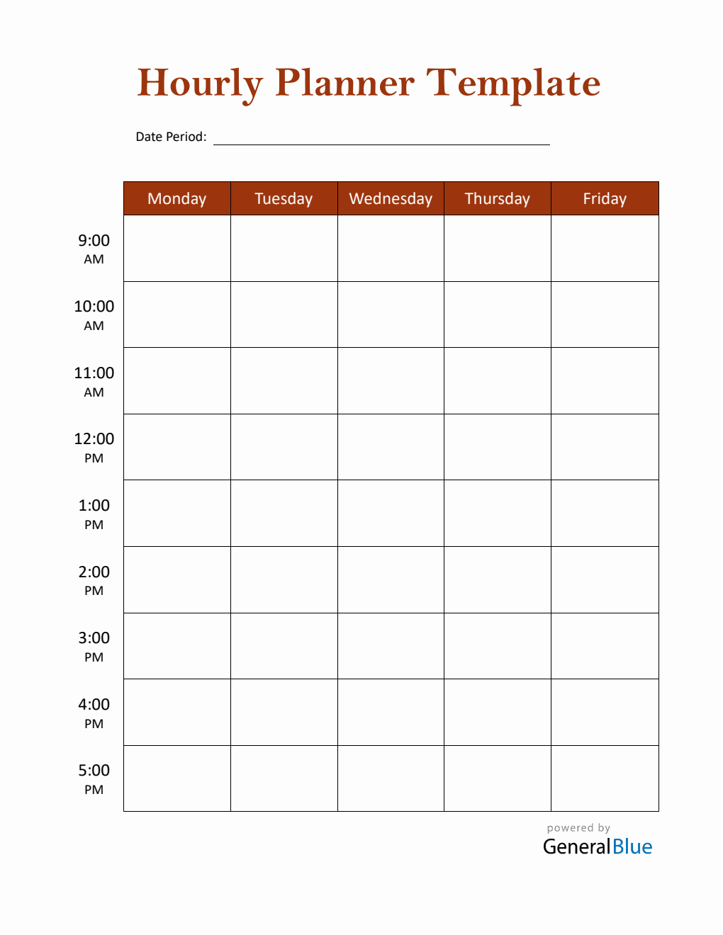 Weekly Schedule Template Word (Portrait)