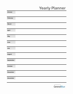 Free Yearly Planner Template Word (Basic)