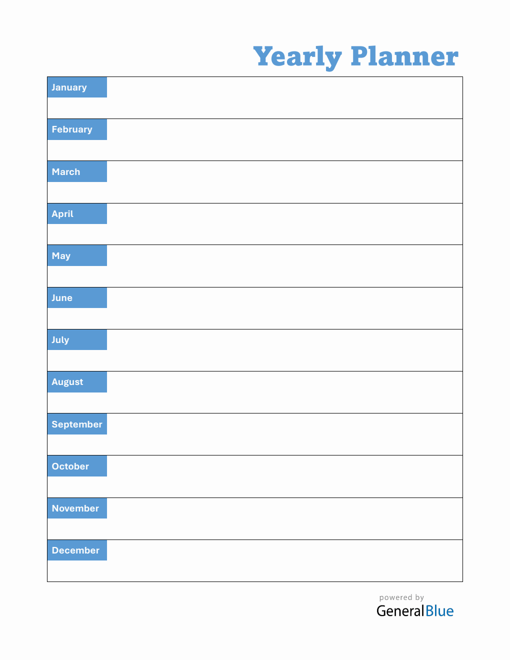Free Yearly Planner PDF (Blue)