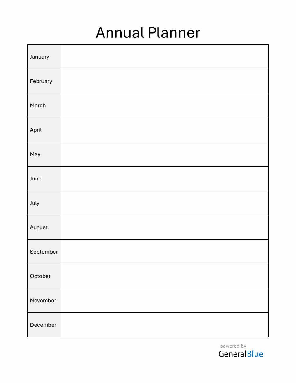 Free Yearly Planner Template Word (Simple)