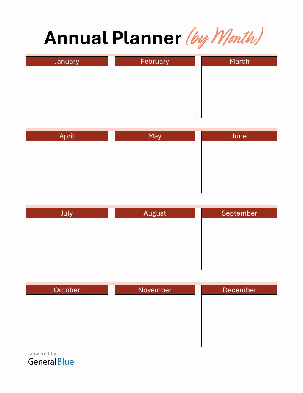 Yearly Planner PDF - Free Editable Template