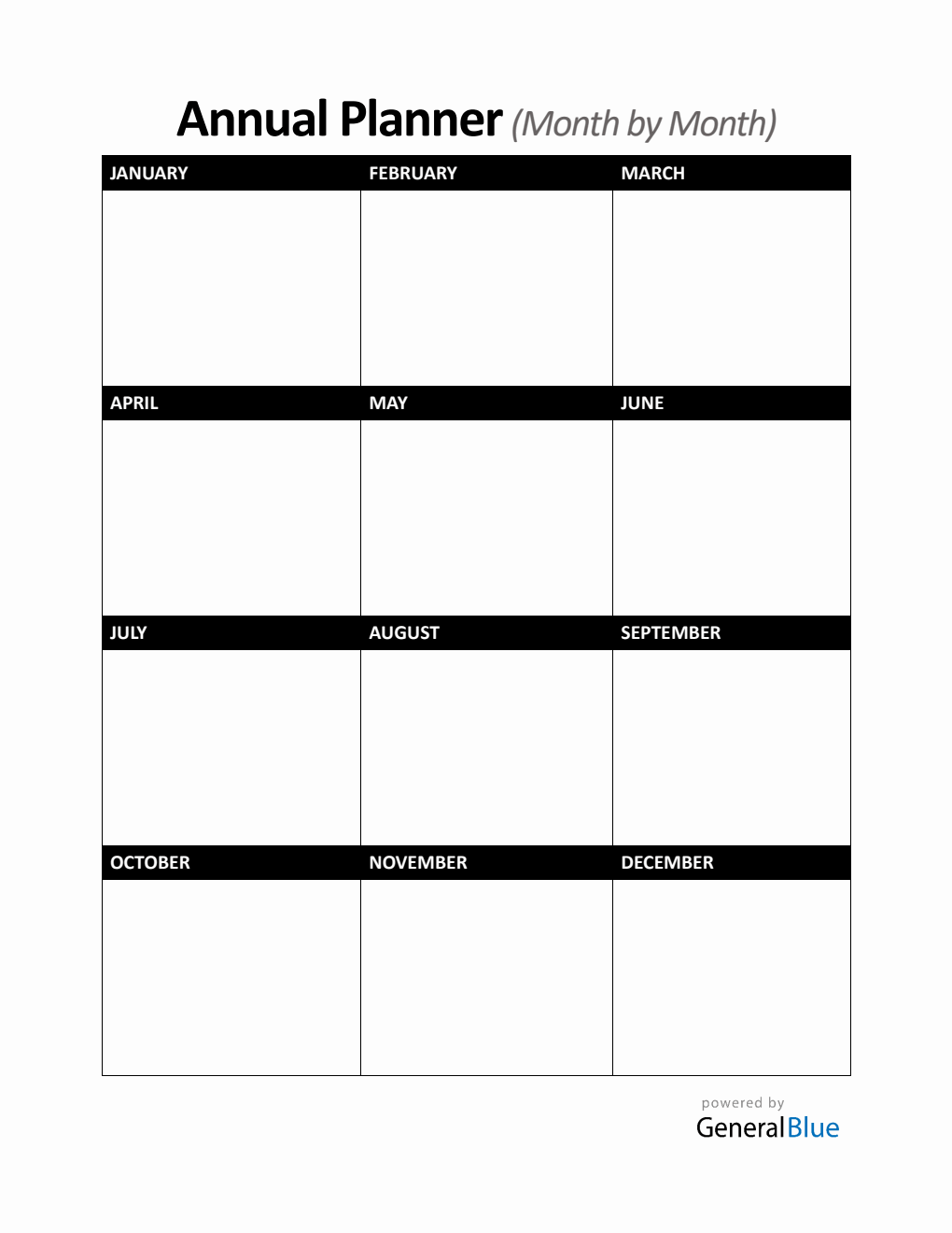 Yearly Planner - Free Classic Word Template