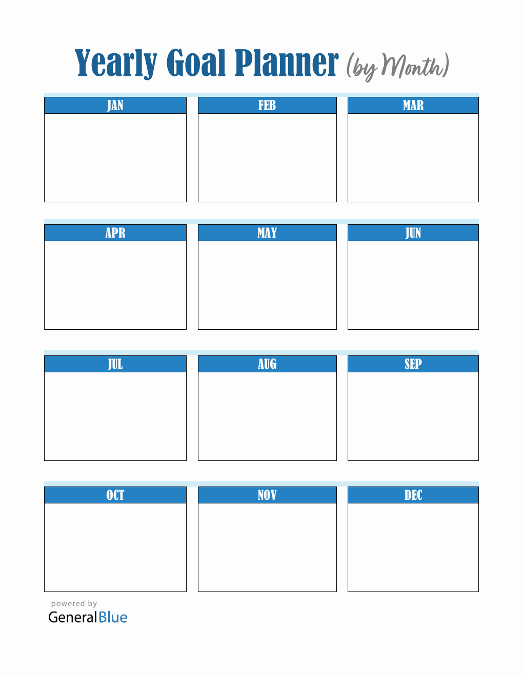 Yearly Planner PDF - Free Fillable Template